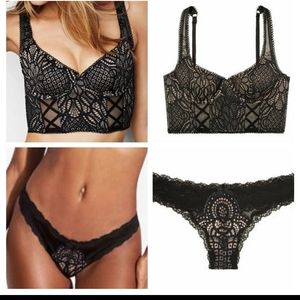 VICTORIA'S SECRET DREAM ANGELS BALCONET BLK SEXY BRA, 34DD